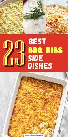 the best bbq ribs side dishes with text overlay that reads 15 best bbq ribs side dishes