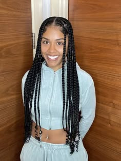 41 Large Knotless Braids Styles To Try for That Chic Look Black Hair Protective Styles, Big Braids, Big Box Braids Hairstyles, Box Braids Hairstyles For Black Women, Braided Cornrow Hairstyles, Braids Hairstyles Pictures, Box Braids Styling