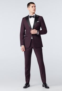 Be a master of subtlety with the Highworth Burgundy Tuxedo. This fabric's geometric diamond weave gives it a special texture and depth that's best seen up close. And trust us, they'll want to get close. Wine Red Tuxedo, Suits For The Groom, Canoe Ideas, Red Tux, Men's Tuxedo Wedding, Tuxedo Suit For Men, Custom Suits Men, Mens Wedding Suits, Best Wedding Suits