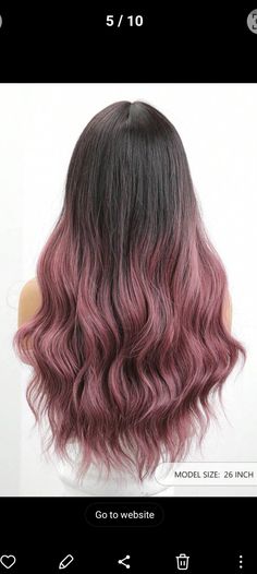 Angelic Mauve Wavy soft hair. Brand New. 24 inches muted berry shade, to black roots with bangs. Mauve Hair, Berry Pink Hair, Chocolate Mauve Hair, Black Roots, Hair Color Pink, Flower Background Wallpaper, Soft Hair, Color Inspo