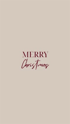 merry christmas card with red lettering on the front and maroon writing on the back, against a beige background