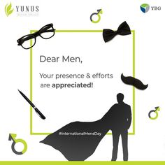 an advertisement for the international men's day, featuring a man in a cape