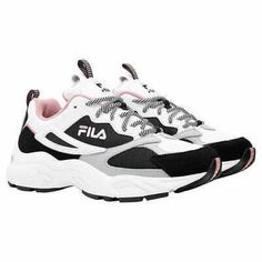 NEW!! Fila Women's Recollector Sneaker Shoes Size 11 White/Black/Pink, NWB!. Condition is "New with box". Shipped with USPS Priority Mail. NEW!! Fila Women's Recollector Sneaker Shoes Variety Features: Brand: FILA® Colors: White/Black/Pink Leather and mesh synthetic upper Textured rubber outsole Molded EVA comfort footbed Padded collar and tongue for comfort Lace-up closure Made in China Care Instructions: Spot clean with a damp cloth White Chunky Sneakers For Sports With Logo, White Chunky Sneakers For Streetwear With Logo Print, Functional White Sneakers With Logo Print, White Chunky Sneakers With Logo For Streetwear, Casual Chunky Sneakers With Logo For Sports, Casual Chunky Sneakers With Logo Print, White Casual Chunky Sneakers With Logo Print, Casual Chunky Sneakers With Logo For Streetwear, Black Fila Shoes