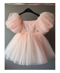 Get 10% off now! Buy short tulle ballgown princess girls party dress with bubble sleeves at cheap price online. Free stable shipping and pro custom service since 2009. Princess Tulle Pageant Dress For Prom Season, Princess Tulle Pageant Dress For Prom, Princess Style Tulle Pageant Dress For Prom, Princess Style Tulle Fabric For Party, Puff Sleeve Tulle Party Dress, Pink Puff Sleeve Tulle Dress, Tulle Tutu Dress For Prom Season Pageant, Pageant Tulle Tutu Dress For Prom Season, Tulle Tutu Dress For Pageants And Prom