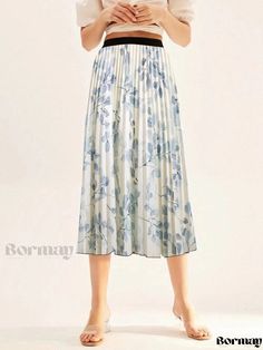 Lovely Half-Length Maxi Dress with Slits Flowy Long Sleeve Dress, Covered Dress, Bodysuit And Skirt, Elastic Skirt, Printed Pleated Skirt, Wrap Around Dress, Long Evening Gowns, Maxi Wrap Dress, Types Of Skirts