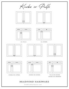 an instruction sheet for how to use the bradford hardware company's kitchen cabinets