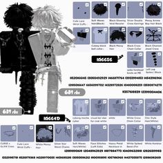 an info sheet showing the different hairs styles