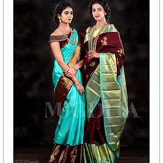 Saree Color Combinations, Keep Me Stylish, Kanjivaram Sarees Silk, Half Saree Lehenga, Pattu Saree Blouse Designs, Saree Blouse Neck Designs, Silk Saree Kanchipuram