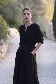 Style // The most elegant and classic black linen skirt, with an under-layer to ensure the strongest color The Alba is an elegant and timeless mid length and fitted linen skirt. Effortlessly romantic and oh so pretty, featuring a pleated detailing at the front and a gathered elastic at the back for a fitted look with extra comfort. Made to be worn at the waist for a minimal and stylish look. Oh and did we mention, it has pockets too! Paired beautifully with our linen tops for a cute and classic Chic Linen Skirt For Daywear, Chic Linen Fall Skirt, Elegant Linen Gathered Skirt, Elegant Linen Daywear Skirt, Elegant Linen Skirt For Daywear, Elegant Black Linen Dress For Daywear, Elegant Pleated Linen Dress, Elegant Black Linen Dress, Black Linen Skirt