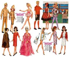 an image of barbie dolls in different outfits