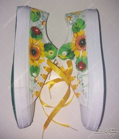 Painted Sneakers Art, Sunflower Sneakers, Sneakers with Flowers, Ladybug Sneakers, Hand Painted Shoes HAND PAINTED SNEAKERS by DiqnaDesign. ------- SIZE & DETAILS ------- Shoes are hand painted with professional water resistant textile paint. DIFFERENT SIZES FOR WOMEN'S FOOTWEAR: EU size 36 ≈ US size 6 ≈ UK size 4 ≈ 22,5 cm ≈ 8,8 inches ------------------------------------------------------------------------------------ EU size 37 ≈ US size 7 ≈ UK size 5 ≈ 23,5 cm ≈ 9,2 inches -------------- Hand Painted Low-top Sneakers For Spring, Hand Painted Yellow Casual Sneakers, Casual Hand Painted Yellow Sneakers, Green Hand-painted Low-top Sneakers, Sunflower Sneakers, Hand Painted Sneakers, Sneakers Art, Textile Paint, Art Sunflower