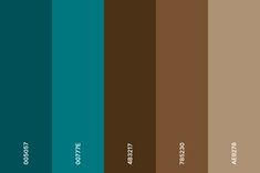 the color palette is brown, blue and green