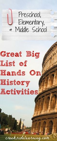 the great big list of hands on history activities