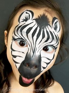 Zebra Face Paint, Zebra Face, Halloweenský Makeup, Kids Face Paint, Face Painting Halloween, Face Painting Designs