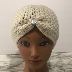 Stretchable Handmade Turban Color: Off White #69. Women Turban, Slouch Beanie Hats, Purple Flats, White Lace Tank Top, White Baseball Cap, Monogram Hats, Fendi Vintage, Sun Visor Hat, Cable Knit Hat