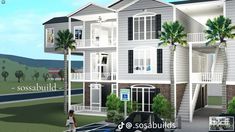 this is an artist's rendering of a two - story house with palm trees