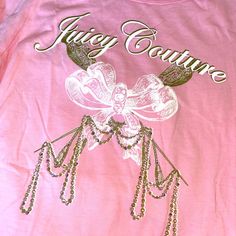 Rare Vintage Y2k Pink Juicy Couture Graphic Tee With Bling. Unworn No Stains Or Sign Of Wear! Size Medium With Puff Sleeves My Initials Are Written In Tiny Letters In The Neck As You Can See Peeking Out In The Photos. The Marker Is Removable But I Have Not Touched The Tees! Juicy Couture Graphic Tee, Graphic Y2k Tees, Pink Y2k Long Sleeve T-shirt, Pink Y2k Style Party Tops, Pink Long Sleeve Y2k T-shirt, Y2k Princess, Juicy Couture Y2k, Pink Juicy Couture, Pink Y2k