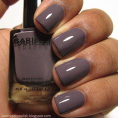 17 Classic Fall Nail Color Ideas for Women Over 50 Taupe Nails Short, Fall Nail Colors Gray, Gray Purple Nails Acrylic, Purplish Gray Nails, Taupe And White Nails, Purple Gray Nails Design, Nail Color For Red Undertone Skin, Grey Taupe Nails, Gray Nail Color Ideas