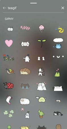 an image of some cute stickers on the back of a cell phone with it's screen