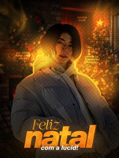 the poster for feliz natal com a ludici shows a woman in winter clothes