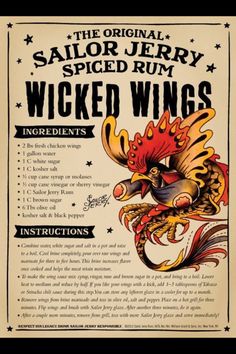 an advertisement for the sailor jerry spiced rum, which is written in english and spanish