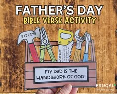 a father's day bible verse activity for kids to practice the handwork of god