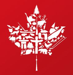 the canadian flag with words that read 100 % canada, reussir au canada