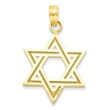 Size: 25 mm long x 16 mm wideMetal: 14k Yellow GoldFinish: SatinFree U.S. Shipping for orders over $50 Protected by our 30-Day Risk Free Returns! Jewish Jewelry, Star Of David Pendant, Bow Jewelry, Silver Engagement Rings, Silver Brooch, Star Of David, Gold Star, Jewelry Companies, Gold Jewelry Fashion