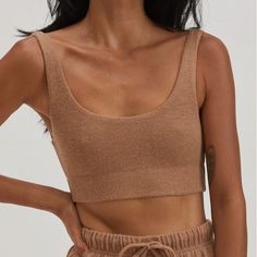 Nwt Donnie Brushed Hacci Bra Top With Thick Elastic Band Size: Small (Fits Like Xsmall) Color: Camel Material: 68% Polyester, 29% Rayon, 3% Spandex Made In Los Angeles Usa Brown Fitted Crop Top For Everyday, Brown Seamless Tops For Loungewear, Fitted Brown Crop Top For Everyday, Beige Cropped Top, Bra Friendly, Everyday Brown Crop Top, Neutral Fitted Tops For Loungewear, Fitted Neutral Tops For Loungewear, Fitted Beige Crop Top For Loungewear, Ruffle Tube Top