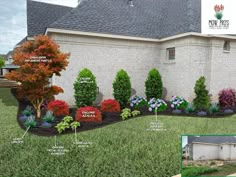 a house with landscaping in front of it and the words new times written on it