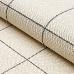 a close up view of a wallpaper with black and white lines on the fabric