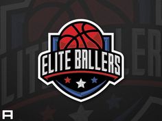 a basketball logo with stars and the word,'elite ballers'on it