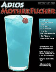 Clear Liquor Mixed Drinks, Strong Alcoholic Drinks That Taste Good, Bartending Drinks, Strong Alcoholic Drinks, Pocket Cocktails, Bartender Drinks Recipes, Blue Drink, Fun Drinks Alcohol, Bartender Drinks