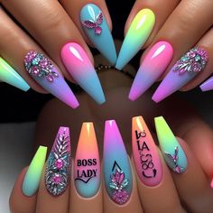 Extra Birthday Nails, Nails Latina, Bad And Boujee Nails, Boujee Nails, Nail Designs Bling, Wife Nails, Latina Nails, Classy Baddie Nails, Cruise Nails