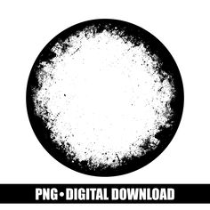 a black and white image of a circle with the words png - digital download on it