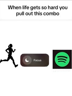 an image of a person running with the text, when life gets so hard you pull out this combo