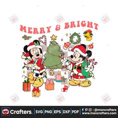 mickey and minnie mouse christmas scene with presents