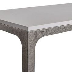 a close up of a metal table on a white background with no people around it