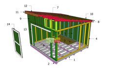 the plans for a chicken coop are shown in this image, with measurements and details