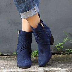 Category:Boots; Upper Materials:Satin; Season:Spring   Fall,Winter; Heel Type:Chunky Heel; Gender:Women's; Toe Shape:Pointed Toe; Type:Booties Ankle Boots; Style:Elegant,Fashion; Heel Height(inch):2-3; Outsole Materials:Rubber; Occasion:Daily; Closure Type:Zipper; Pattern:Solid Color; Listing Date:08/16/2023; Production mode:External procurement; 2024 Trends:Booties Ankle Boots,Heel Boots,Plus Size; Foot Length:; Foot Width:; SizeChart1_ID:2:184043; Size chart date source:Provided by Supplier. Ankle Boots Winter, Blue Suede Boots, Boots Plus Size, Boots Fall Ankle, Cheap Ankle Boots, Booties Ankle Boots, Zipper Heels, Winter Ankle Boots, Plus Size Vintage