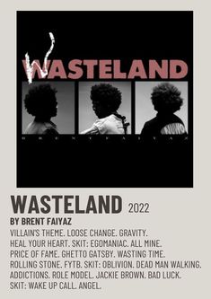 the poster for wasteland featuring three women