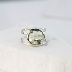 Birthday Gift, Green Amethyst Ring, Double Gold Ring, Gold Gemstone Ring, Gemstone Ring, Green Gemstone Ring, Solid Gold Ring, 14K Gold Ring, Valentines GiftGreen amethyst double 14K gold ring. A gorgeous  light green gemstone ring, ideal for every woman who loves colors. An excellent choice for anniversary gift or birthday gift. 100% handcrafted with love!D E T A I L S● Metal: 14K solid gold, 14K white gold or 14K rose gold● Gemstone: Green Amethyst, briolette cut● Stone Diameter: 10mm (0.4in) Double Rings, Green Gemstone Ring, Green Amethyst Ring, Gold Gemstone Ring, Solid Gold Rings, 14k Gold Ring, Green Gemstones, Green Amethyst, Ring Gemstone