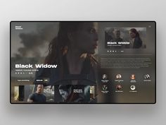 the black widow movie website is displayed on a tabletop with multiple screenshots