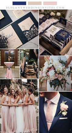 a collage of photos with different wedding colors