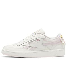 (WMNS) Kakao x Reebok Club C Sneakers White/Pink GV8584 (SNKR/Cozy/Skate/Women's/Wear-resistant) Rebook Shoes, Pink Reebok, Reebok Club C, Reebok Sneakers, Club C, Reebok Shoes, Skate Shoes, Sneakers White, Me Too Shoes