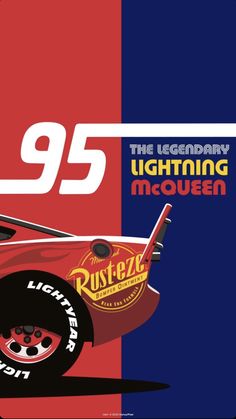 the poster for the 95th anniversary lightning racing car