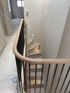 the stairs are made of wood and metal