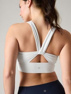 Warrior Twist Longline Bra D-DD | Athleta Barre Pilates, Designer Bra, Yoga Barre, Mastectomy Bra, Bra Inserts, Fitness Wear Outfits, Bra Dress, Longline Bra, Swim Accessories