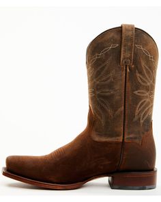 Moonshine Spirit Men's Pancho Western Boots - Square Toe , Brown Western Brown Boots With Reinforced Stitching, Brown Leather Boots With Reinforced Stitching, Western Snip Toe Boots With Reinforced Stitching, Western Boots With Reinforced Stitching And Snip Toe, Western Boots With Reinforced Stitching For Ranch, Rugged Suede Boots For Rodeo, Western Style Brown Suede Boots, Brown Suede Boots For Ranch, Rustic Brown Suede Boots