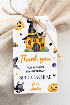 a thank you card for making my birthday spooktacular